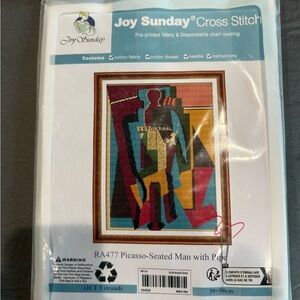 Joy Sunday Cross Stitch Kit - Picasso Seated Man with Pipe